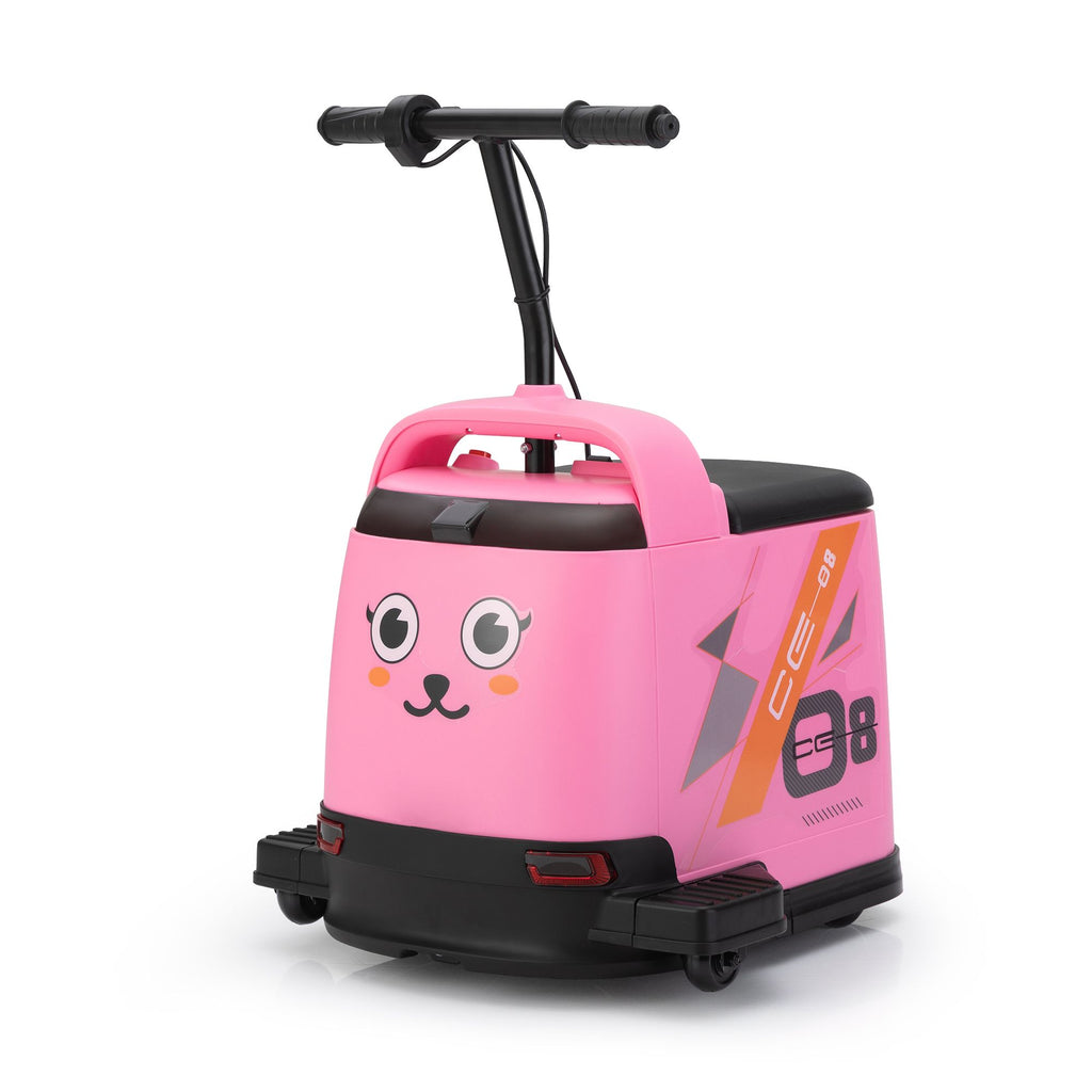 Yeah Depot - 12V Kids Ride On Box, Electric Box Car with High-Low Speeds, Variable Speed Throttle, MP3, USB, Storage, Battery Powered Toy Gift for 8-12 Years Old, Pink + Black