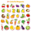 Little World - 31 Foam Fridge Magnets for Toddlers 1-3 years Fruits and Veggies Magnets