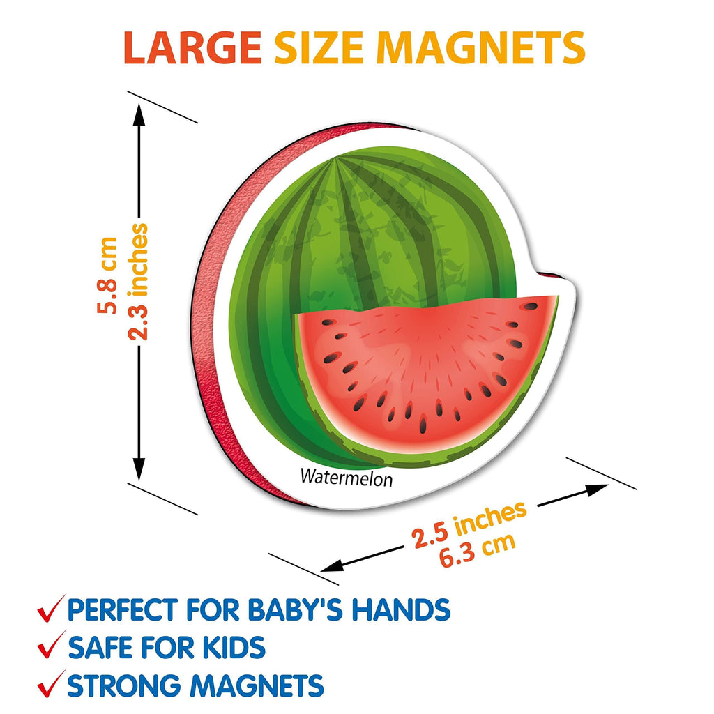 Little World - 31 Foam Fridge Magnets for Toddlers 1-3 years Fruits and Veggies Magnets