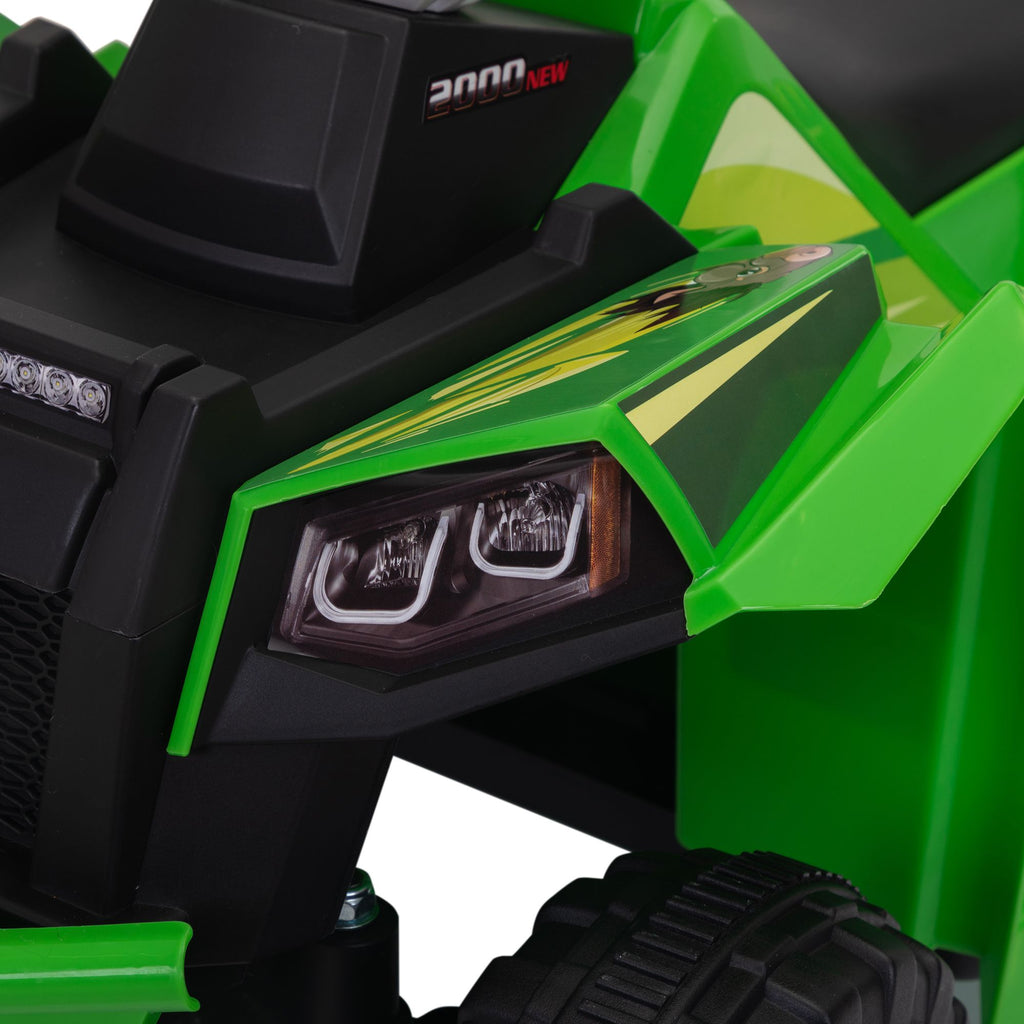 Yeah Depot - 6V Kids Electric ATV, Toddler Ride on Car with Trailer, Music, Bluetooth and Power Display for Boys and Girls, Green