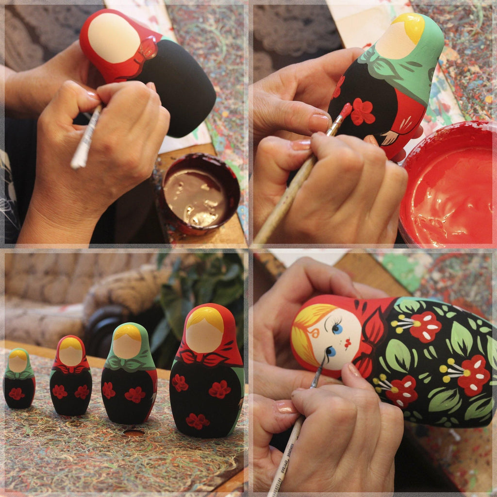 Matryoshka&Handicraft - Unpainted Nesting Dolls DIY 7 Pcs Matryoshka Nesting Dolls Blank DIY Unfinished