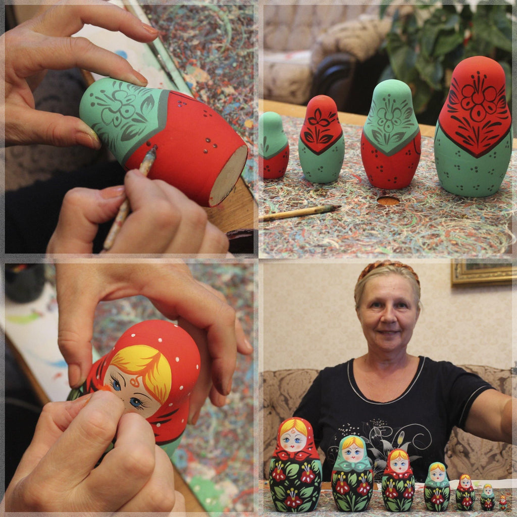 Matryoshka&Handicraft - Unpainted Nesting Dolls DIY 7 Pcs Matryoshka Nesting Dolls Blank DIY Unfinished