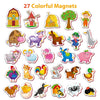 Little World - 27 Foam Fridge Magnets for Toddlers 3 years Farm Animals Magnets for Kids