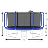 Yeah Depot - 14FT Trampoline with Basketball Hoop, ASTM Approved Reinforced Type Outdoor Trampoline with Enclosure Net