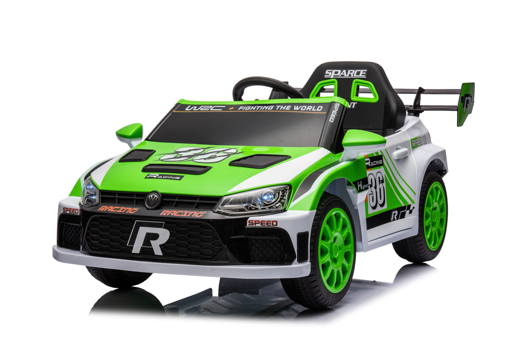 Yeah Depot - 12V4A 20W*2 one button start, forward and backward, high and low speed, music, front light, power display, two doors can open, 2.4G R/C, seat belt four wheel absorber KIDS RIDE ON CAR