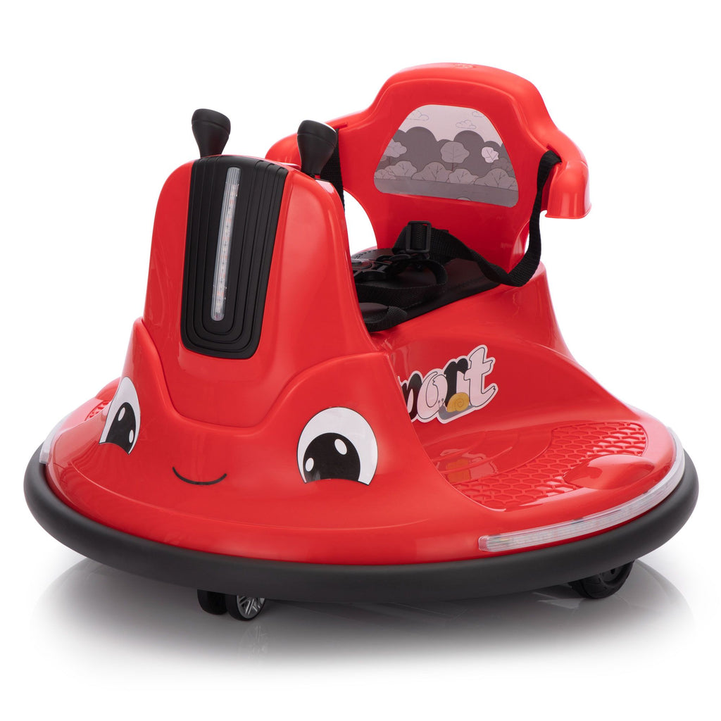 Yeah Depot - 12V Snail-Shaped Kids Electric Bumper Car with Remote Control, Ride On Car with LED Lights, Music, 360 Degree Rotate, Toddler Race Toys, 3-8 Years Old