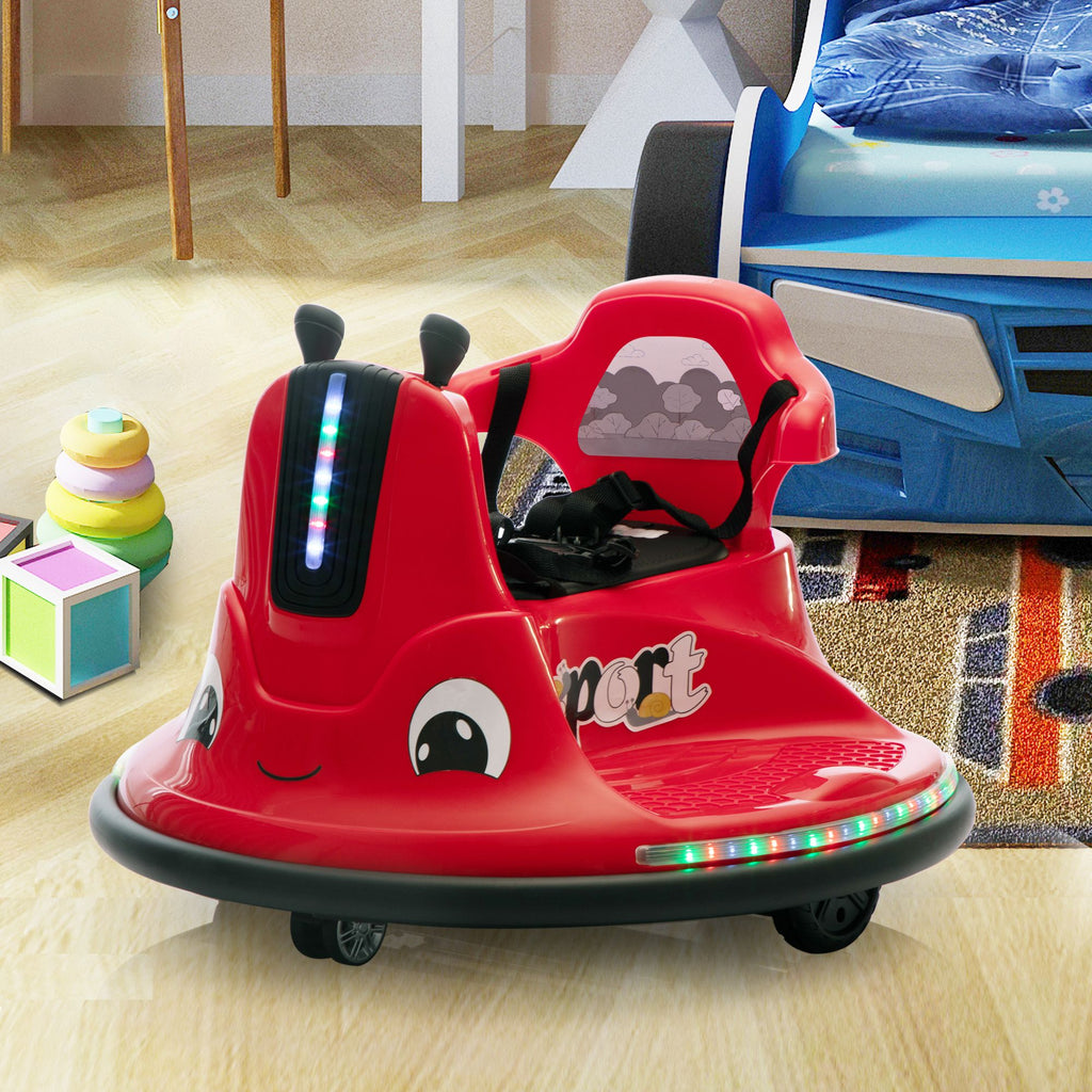 Yeah Depot - 12V Snail-Shaped Kids Electric Bumper Car with Remote Control, Ride On Car with LED Lights, Music, 360 Degree Rotate, Toddler Race Toys, 3-8 Years Old