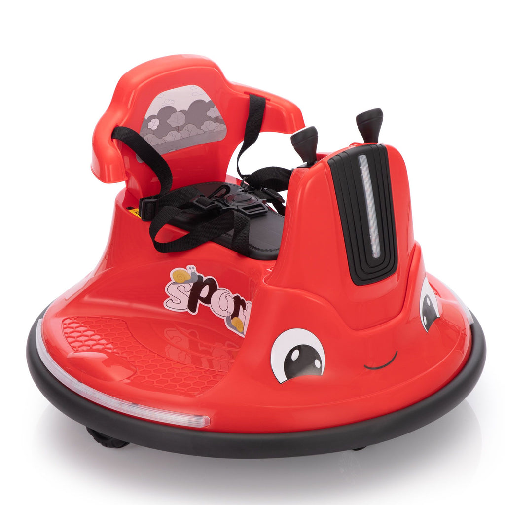 Yeah Depot - 12V Snail-Shaped Kids Electric Bumper Car with Remote Control, Ride On Car with LED Lights, Music, 360 Degree Rotate, Toddler Race Toys, 3-8 Years Old