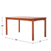 Yeah Depot - Caladesi Reddish Brown Rectangular Coastal Wood Patio Dining Table for 6 Seaters