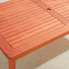 Yeah Depot - Caladesi Reddish Brown Rectangular Coastal Wood Patio Dining Table for 6 Seaters