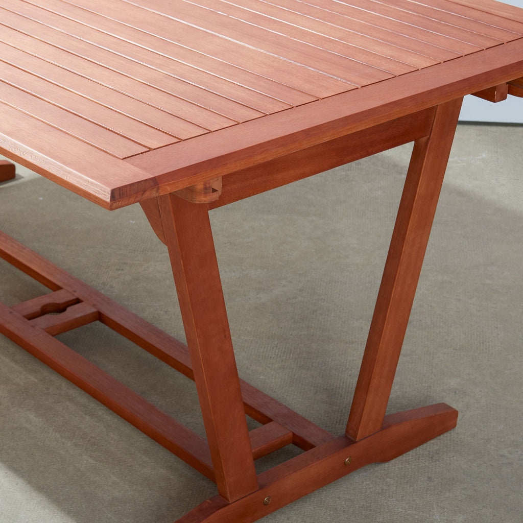Yeah Depot - Carlton Reddish Brown Tropical Wood Patio Dining Table with Folding Extension