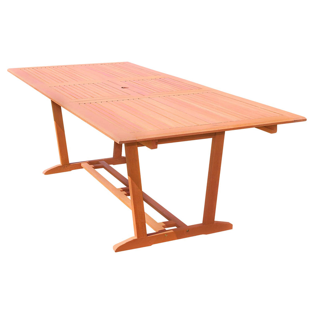 Yeah Depot - Carlton Reddish Brown Tropical Wood Patio Dining Table with Folding Extension
