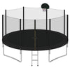 Yeah Depot - 14FT Trampoline for Kids with Safety Enclosure Net, Basketball Hoop and Ladder, Easy Assembly Round Outdoor Recreational Trampoline