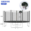 Yeah Depot - 14FT Trampoline for Kids with Safety Enclosure Net, Basketball Hoop and Ladder, Easy Assembly Round Outdoor Recreational Trampoline