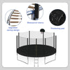 Yeah Depot - 14FT Trampoline for Kids with Safety Enclosure Net, Basketball Hoop and Ladder, Easy Assembly Round Outdoor Recreational Trampoline