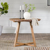 Yeah Depot - Contemporary Solid Wood Slat-Top Round Patio Dining Table â€“ Black Wash