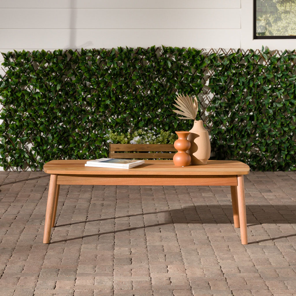 Yeah Depot - Contemporary Eucalyptus Wood Patio Coffee Table â€“ Natural