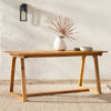 Yeah Depot - Contemporary Solid Wood Slat-Top Patio Dining Table â€“ Natural