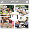 Yeah Depot - Outsunny 75'' x 35'' Outdoor Dining Table for 8 People, Rectangular Aluminum Frame Garden Table with All-Weather Faux Wood Top for Garden, Lawn, Patio, Natural