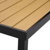 Yeah Depot - Outsunny 75'' x 35'' Outdoor Dining Table for 8 People, Rectangular Aluminum Frame Garden Table with All-Weather Faux Wood Top for Garden, Lawn, Patio, Natural