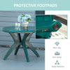 Yeah Depot - Outsunny 36.25'' Dia Round Plastic Patio Table with Umbrella Hole, Outdoor Bistro Dining Table, for Bar, Garden, Backyard, Poolside, Yard, Green