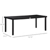 Yeah Depot - Outsunny 75'' x 35'' Outdoor Dining Table for 8 People, Rectangular Aluminum Frame Garden Table with All-Weather Faux Wood Top for Garden, Lawn, Patio, Black