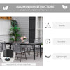 Yeah Depot - Outsunny 75'' x 35'' Outdoor Dining Table for 8 People, Rectangular Aluminum Frame Garden Table with All-Weather Faux Wood Top for Garden, Lawn, Patio, Black