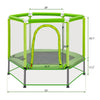 Yeah Depot - 55'' Toddlers Trampoline with Safety Enclosure Net and Balls, Indoor Outdoor Mini Trampoline for Kids