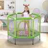 Yeah Depot - 55'' Toddlers Trampoline with Safety Enclosure Net and Balls, Indoor Outdoor Mini Trampoline for Kids