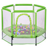 Yeah Depot - 55'' Toddlers Trampoline with Safety Enclosure Net and Balls, Indoor Outdoor Mini Trampoline for Kids