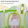 Yeah Depot - 55'' Toddlers Trampoline with Safety Enclosure Net and Balls, Indoor Outdoor Mini Trampoline for Kids