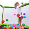 Yeah Depot - 55'' Toddlers Trampoline with Safety Enclosure Net and Balls, Indoor Outdoor Mini Trampoline for Kids