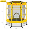 Yeah Depot - 55 Inch Kids Trampoline with Safety Enclosure Net, 4.5FT Outdoor Indoor Trampoline for Kids (Yellow)