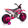 Yeah Depot - 12V Kids Ride on Toy Motorcycle, Electric Motor Toy Bike with Training Wheels for Kids 3-6, Rose Red