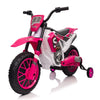 Yeah Depot - 12V Kids Ride on Toy Motorcycle, Electric Motor Toy Bike with Training Wheels for Kids 3-6, Rose Red