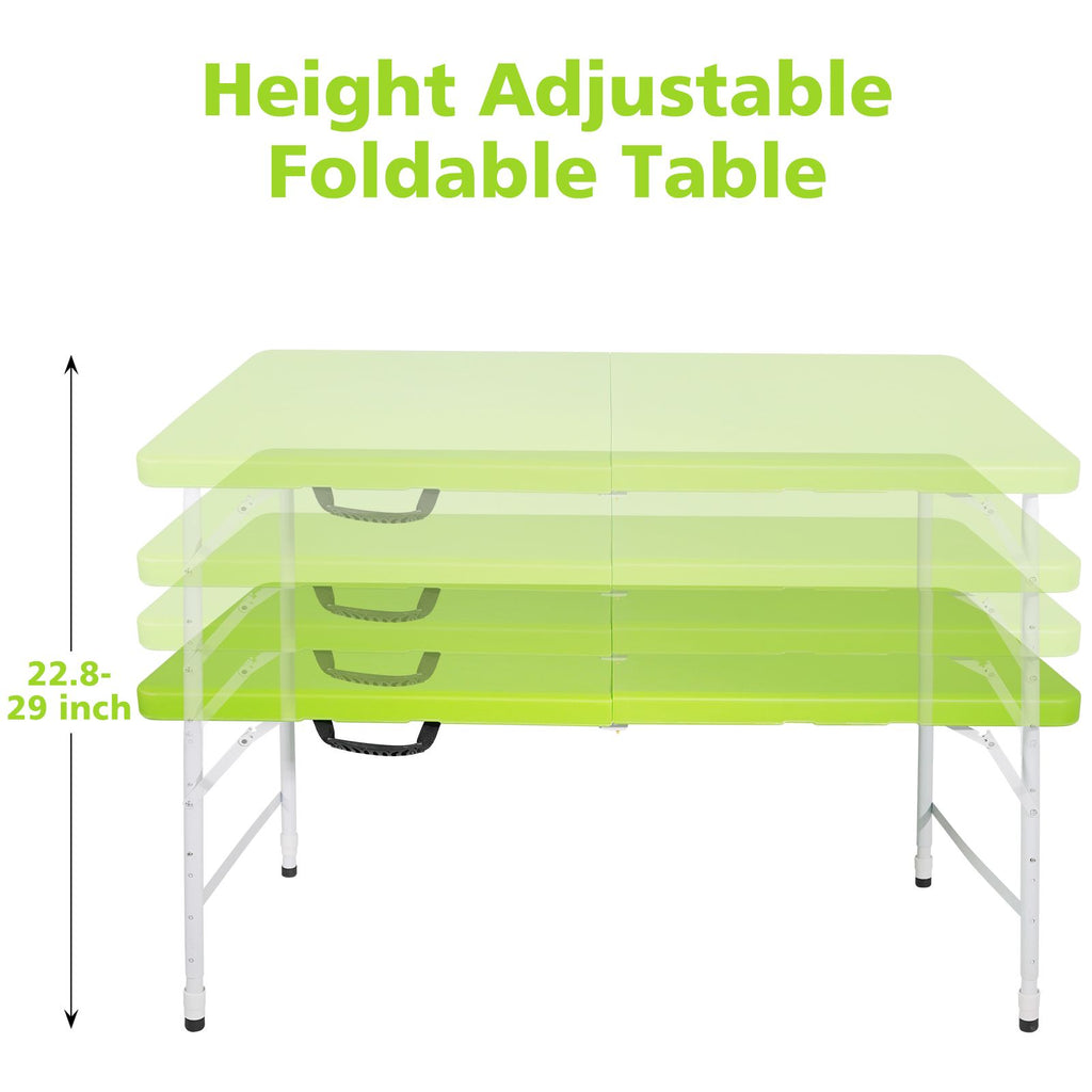 Yeah Depot - 4ft Green Portable Folding Table Indoor&Outdoor Maximum Weight 135KG Foldable Table for Camping