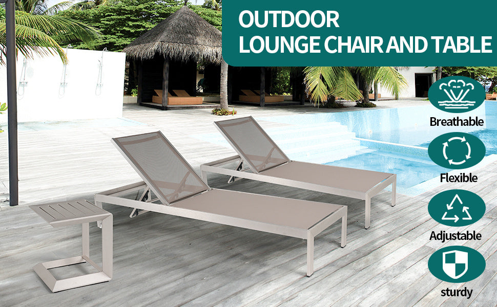 Yeah Depot - Modern design All aluminum outdoor coffee table and lounge