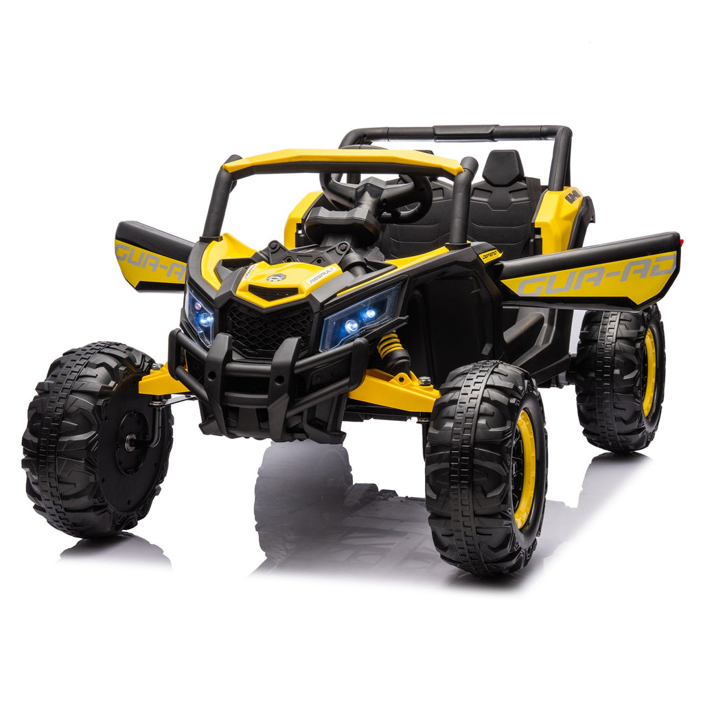 Yeah Depot - 12V Ride On Car with Remote Control,UTV ride on for kid,3-Point Safety Harness, Music Player (USB Port/Volume Knob/Battery Indicator), LED Lights, High-Low Speed Switch - Off-Road Adventure for Kids