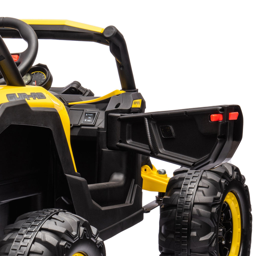 Yeah Depot - 12V Ride On Car with Remote Control,UTV ride on for kid,3-Point Safety Harness, Music Player (USB Port/Volume Knob/Battery Indicator), LED Lights, High-Low Speed Switch - Off-Road Adventure for Kids