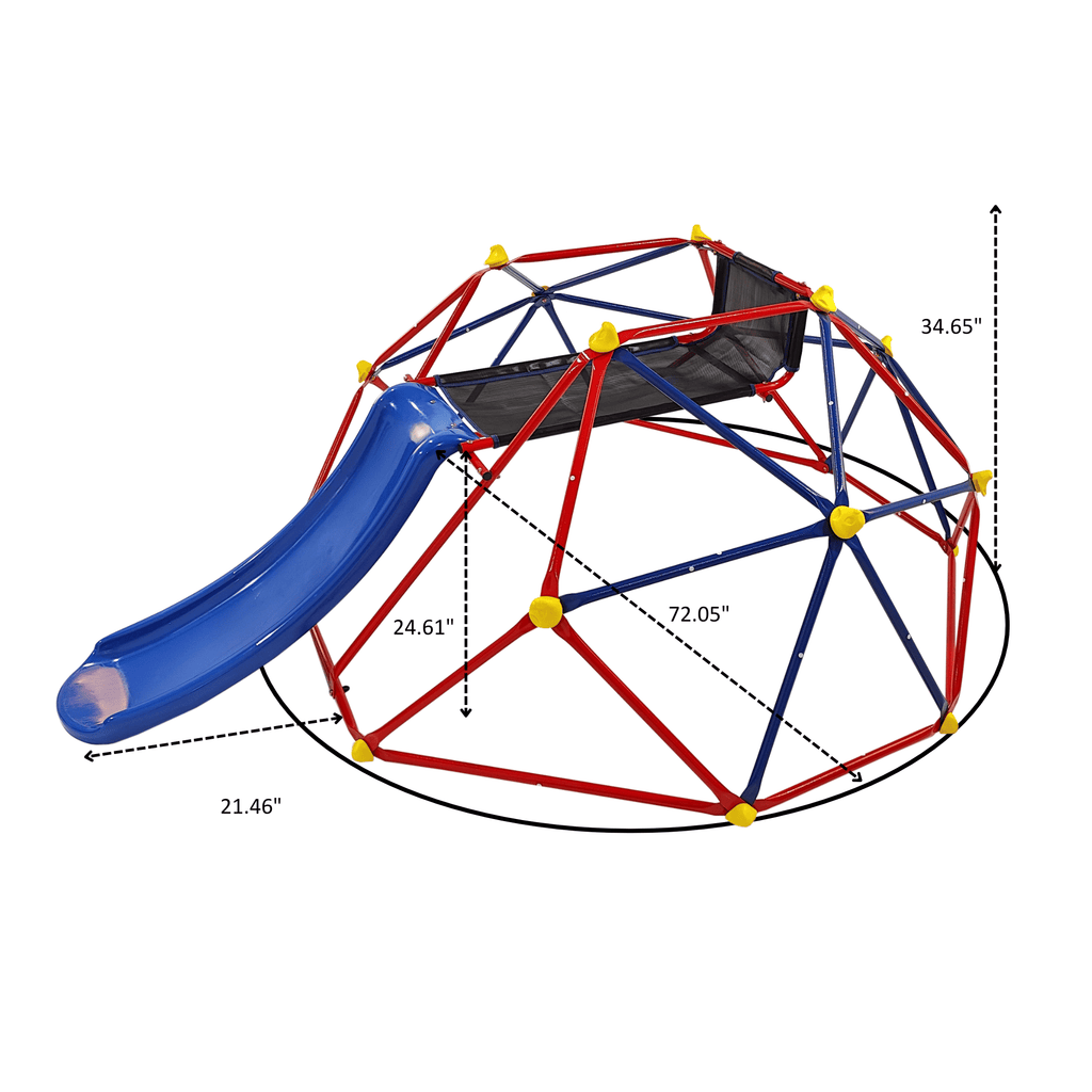 Yeah Depot - XCF007 6ft Dome climber with 1.2m slide for age 3+ climber with Climbing Stones