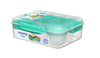Flexile - Sistema To Go, 1.65L/6.9 Cups, 1 Pack, Plastic Rectangular Bento Lunch with Yogurt Pot, Teal