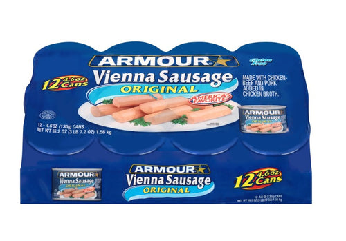 Flexile - Armour Original Vienna Sausage, Original, 4.6 oz Can, 12 Count