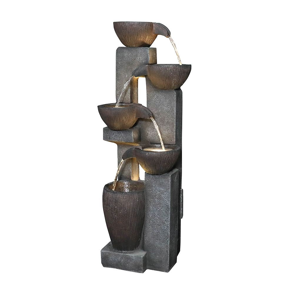 Rcosy - 39inches Outdoor Water Fountains with LED Lights for Garden Decor