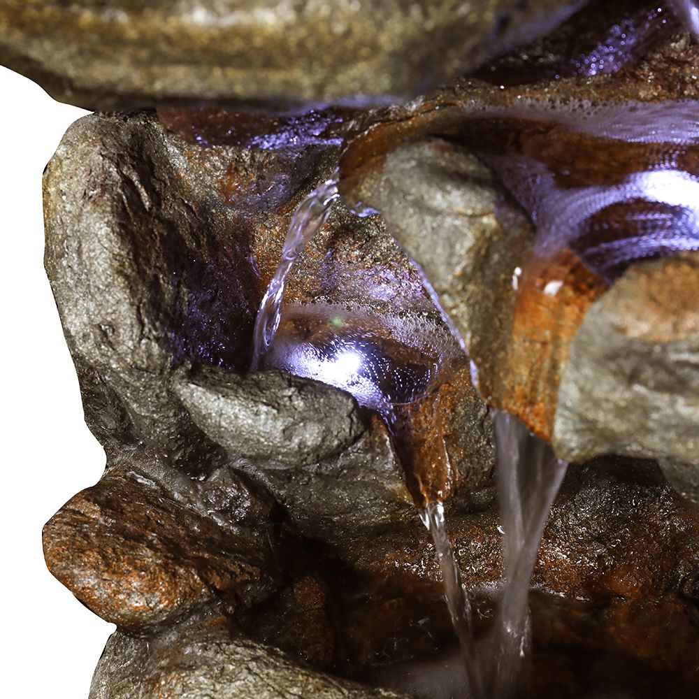 Rcosy - 29.9inches Rock Water Fountain with LED Lights