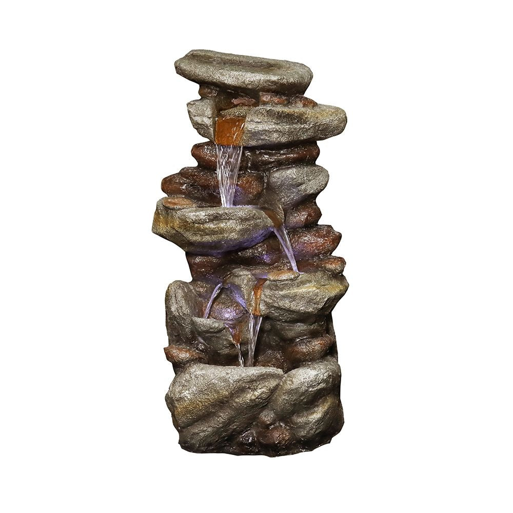 Rcosy - 29.9inches Rock Water Fountain with LED Lights
