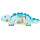 inQ Boutique - 11-in-1 Dinosaur Activity Wall Busy Board Panels-- Wooden Sensory Toy-Blue