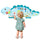 inQ Boutique - 11-in-1 Dinosaur Activity Wall Busy Board Panels-- Wooden Sensory Toy-Blue