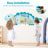 inQ Boutique - 11-in-1 Dinosaur Activity Wall Busy Board Panels-- Wooden Sensory Toy-Blue
