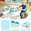 inQ Boutique - 11-in-1 Dinosaur Activity Wall Busy Board Panels-- Wooden Sensory Toy-Blue