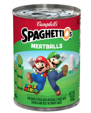 3Musks - SpaghettiOs Super Mario Bros Canned Pasta with Meatballs, 15.6 oz Can